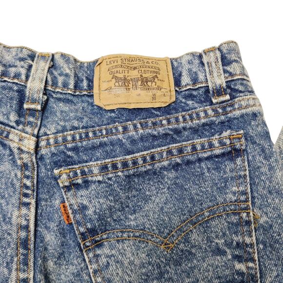 VTG Levi's Boy's Acid Wash Blue Denim Pants Orange Tab Tag Size Husky 30x26 - Picture 3 of 10